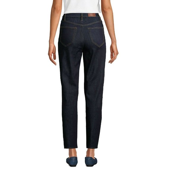 NWT Lands End Womens Mid Rise Wide Leg Trouser Jean Dark Blue 6 28/29W $55 KK046 - Picture 2 of 2